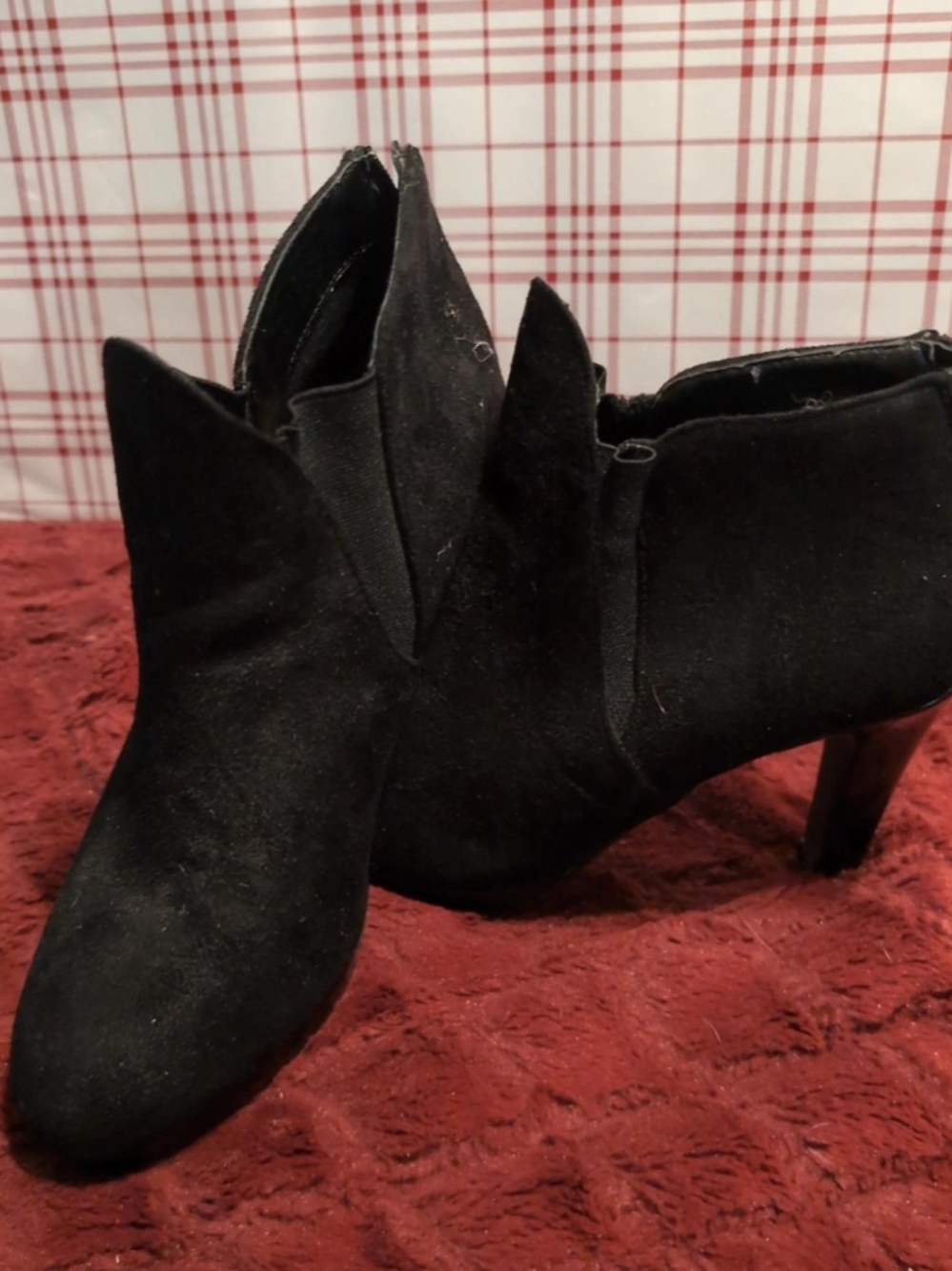 new directions Black Suede Ankle Booties